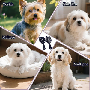 Brosse pour animaux de compagnie réglable avec logo personnalisé et design oreilles de chat – Outil de toilettage à poils doux pour Yorkie, Maltese, Shih Tzu, petits chiens, usage domestique - Product Image 5