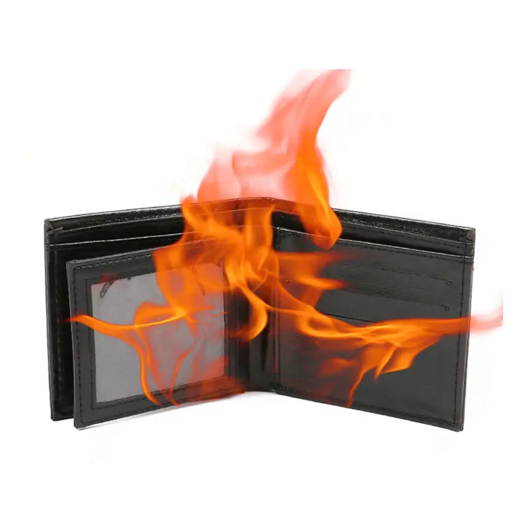 Wholesale Customized Pu Leather Slim Street Magic Show Wallet Men Magic Flame Fire Wallet
