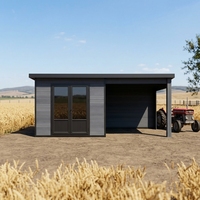 Caseta de Jardín Móvil Moderna de Madera y Acero de la Serie D de EASYGREEN, con Protección UV, Construcción Ecológica y Resistente