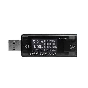 8In1 USB צג מד דיגיטלי LCD גלאי בודק קיבולת מתח הנוכחי עיתוי כוח טמפרטורת ואט 4-30V 0-5a 12V 24V אח