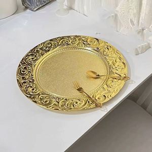 Assiette Principale en Plastique Premium 2022 pour Banquet de Mariage, Motif Européen Nouveau, 13 Pouces, Super Brillante, Commande Minimale 100 Pièces - Product Image 3