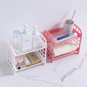 Étagère de rangement creuse à double couche, organisateur de bureau à 2 niveaux pour fournitures de bureau, type rectangulaire - Product Image 4