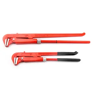 Multi-purpose Heavy Duty Plastic Dipped Red Pipe Wrenches 45 Degree Hawkbill Pipe Wrenches