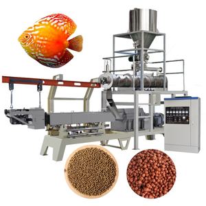 Nouvelle ligne de production complète d'aliments pour poissons et crevettes en Chine, extrudeuse à double vis avec acier inoxydable 304, capacité de 1 tonne/h - Product Image 1