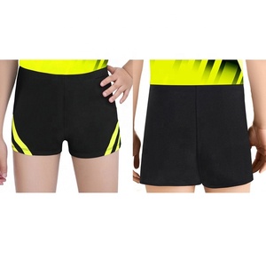 Shorts de Baile de Cintura Alta para Niñas, con Rayas Curvas, de Nailon y Spandex, para Gimnasia, Animación y Deportes, Conjunto de 2 Piezas Personalizado - Product Image 5