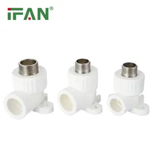 IFAN DIN Standard PPR Pipe Fitting White Brass Insert Male Thread Seated Elbow PPR Fittings