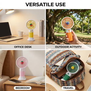 2026 定制迷你有刷电机塑料轻便便携式手持风扇可充电电池英文户外使用散装 - Product Image 2