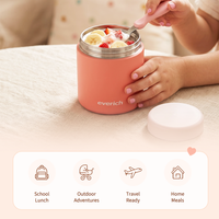 Bocal alimentaire isotherme en acier inoxydable personnalisé, anti-fuite, thermos pour soupe, pour les repas scolaires des enfants