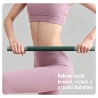Barre de Résistance Pilates 47,5 cm en TPE/NBR Ferme, Style Pvolve, Portable, pour Tonification Musculaire, avec Boucles de Pied, pour Yoga et Entraînement Complet à Domicile