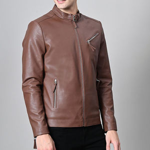 Veste en cuir de moto imperméable à fermeture éclair, vente en gros OEM, haute qualité, style vintage, vestes en cuir personnalisées pour hommes - Product Image 3
