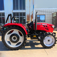 Tracteur agricole multifonctionnel 80 CV 4x4, tracteur à roues diesel avec prise de force et direction