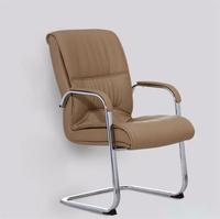 Chaise de bureau de réunion exécutive à dossier moyen en cuir PU avec cadre métallique fixe, chaises de visite