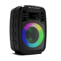Enceinte portable sans fil Bluetooth ABS4103 avec lumière LED colorée, boîte à musique HIFI, radio FM, caisson de basses actif de 4 pouces, enceinte de fête