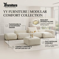 Canapé modulaire personnalisable en tissu pour salon, canapé sectionnel sans structure, vente en gros