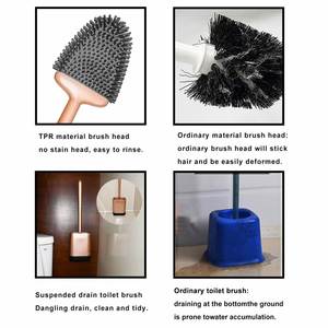 Cepillo para Inodoro con Cabezal de Silicona y Soporte, Diseño Compacto y Ecológico, Juego de Cepillo y Soporte para Baño - Product Image 2