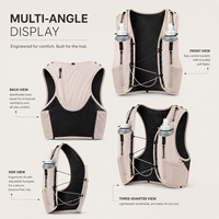 Gilet d'hydratation léger personnalisé OEM avec deux poches souples pour bouteilles, idéal pour la course en trail, le marathon et la randonnée
