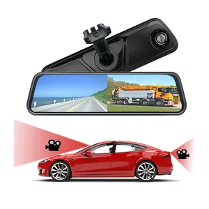 Koenbang 9,66 polegadas full touch screen streaming de vídeo câmera dual dash carro hd dvr espelho retrovisor do carro 1080p