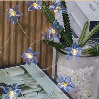 Lumières décoratives LED à piles en forme de lys, mini-lumières en fil de cuivre pour décoration de mariage