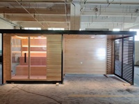 Sauna Luar Ruangan dengan Shower Terintegrasi, Kabin Wellness dengan Pemanas Kayu, Dukungan Perakitan Awal, Penjualan Langsung Pabrik