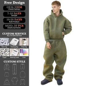 Tuta Sportiva Casual Personalizzata da <span class=keywords><strong>Uomo</strong></span> in Pile, Set di Pantaloni della Tuta e Felpa con Cappuccio per <span class=keywords><strong>Uomo</strong></span> - Product Image 1