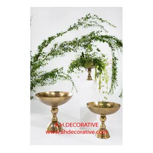 Ensemble de bols à fleurs pour piédestal fini or de table f 3 vase à fleurs de mariage en métal pour la décoration de la pièce maîtresse de table