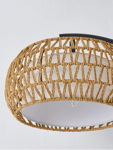 โคมไฟตั้งพื้น LED แบบทอเชือกปอสไตล์โบฮีเมียนโคมไฟตั้งพื้นทำจากเหล็กสไตล์อเมริกันย้อนยุคพร้อมโป๊ะเชือกสำหรับห้องนั่งเล่น - Product Image 6