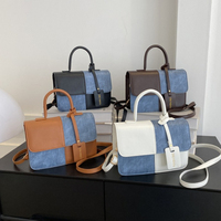 Sac à bandoulière en PU patchwork classique décontracté de luxe pour femme, mini sac carré élégant, sac à main bandoulière de créateur