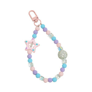 Nouveau tacheté acrylique pentagramme porte-clés pendentif créatif coloré perle chaîne accessoires étui pour écouteurs décoration - Product Image 5