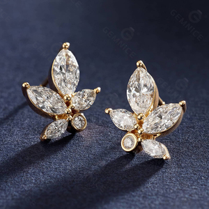 Ensemble de bijoux Gemnel Marquise Cut White CZ Tennis en argent 925, collier et boucles d'oreilles pour mariage, pour femmes, bijoux fins pour soirée - Product Image 5
