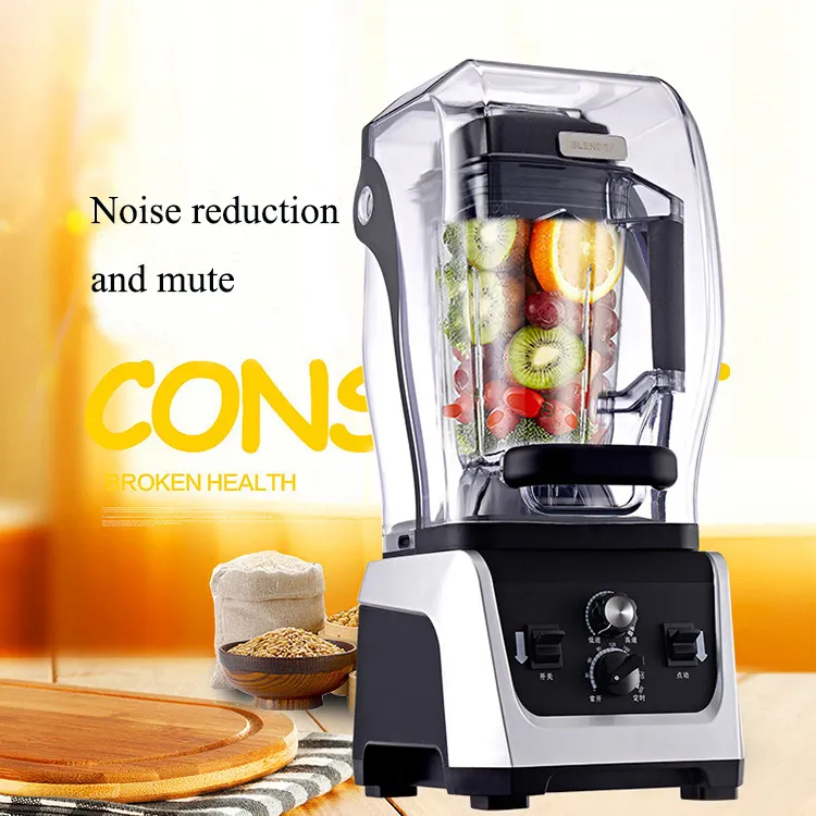 Thiết Bị Nhà Bếp Gia Đình 2300W Thép Không Gỉ 6 Lưỡi Bảo Vệ Kép Smoothie Máy Ép Trái Cây Lắc Máy Xay Sinh Tố