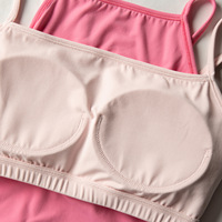 Nilit PA66 Débardeur double couche avec couleurs contrastées, coussinets de poitrine fixes, protection solaire UPF50, hauts légers et fins pour le sport