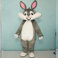 Costume de mascotte de lapin en peluche pour adulte, costume de lapin de dessin animé pour fête, Pâques et promotion