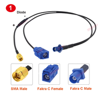Adaptateur Fakra C mâle vers C femelle/SMA/SMA 90 degrés, type Y, séparateur, câble RG174, 50 OHM, DC-6GHz, rallonge pour autoradio GPS, faisceau de câbles