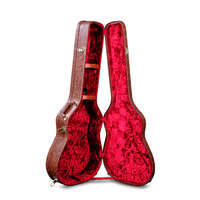 WC16-W2 OEM RM PVC Kulit Kayu Gitar Akustik Hard Case Interior Beludru Anti Benturan Pegangan Buatan Tangan Tahan Air Kayu Lapis 5mm 20mm