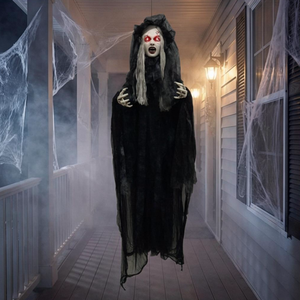 Fantasma Animatrónico Colgante <span class=keywords><strong>de</strong></span> Pelo Largo, Espíritu Vengador - Accesorio Espeluznante <span class=keywords><strong>de</strong></span> Espíritu Oscilante para Decoración <span class=keywords><strong>de</strong></span> Casa Encantada <span class=keywords><strong>de</strong></span> Halloween - Product Image 2