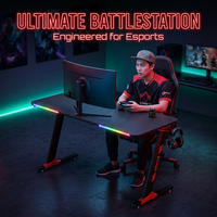 Bureau d'ordinateur ergonomique AOR, table de jeu E-sports pour hôtel, matériaux écologiques, design panneau, éclairage RGB Armor
