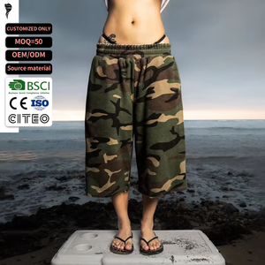 Pantalones Cortos de Camuflaje para Hombre OEM, Cintura Elástica, Estilo Urbano, con Bolsillos, Pantalones Cortos Deportivos - Product Image 1
