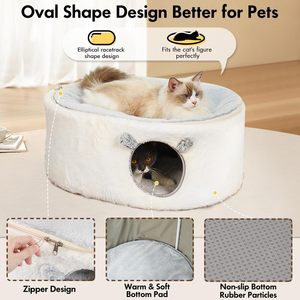 Cama para gatos de interior, cueva esponjosa, gran casa cerrada para gatos, hamaca - Product Image 6