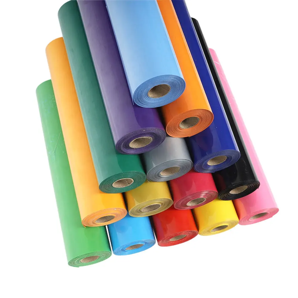 Renlitong htv isı transferi vinil glitter yapışma sıcak basın renli kağıt etiket t shirt pvc rulo glitter baskı malzemeleri