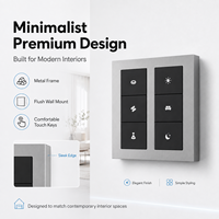 Interrupteur intelligent Matter à écran tactile, passerelle Zigbee pour maison connectée, contrôle par application, domotique, affichage intelligent, matériau PC en verre, 6 interrupteurs