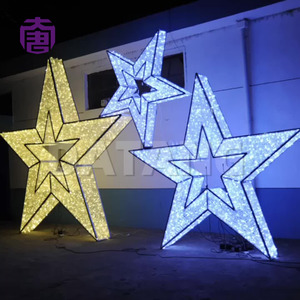 โคมไฟเหล็กรูปดาวห้าแฉกทำด้วยมือของตกแต่ง IP65ไฟ LED คริสต์มาสขนาดใหญ่สำหรับโรงแรมและห้างสรรพสินค้า - Product Image 3