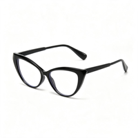Lunettes anti-lumière bleue rétro œil de chat SM22032 - Monture légère en PC avec verres en résine transparente pour hommes et femmes (7 couleurs)