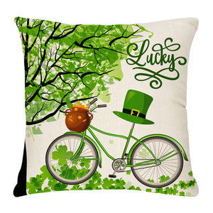 Fête nationale irlandaise Festive Home Decor Square 18*18 pouces Green Shamrock Luck <span class=keywords><strong>St</strong></span>. Patrick's Day Taie d'oreiller - Product Image 3