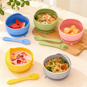 Ensemble de bols pour bébé en silicone écologique, forte adhérence, sans BPA, sans PVC, sans phtalates, vaisselle pour enfants en bas âge - Product Image 4