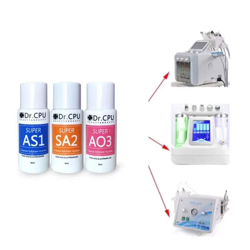 2021S Aqua Hydro Peeling Machine Solution AS1 SA2 AO3โซลูชั่นเซรั่มบำรุงผิวหน้าแบบพิเศษ Aqua Cleaning Dermabrasion