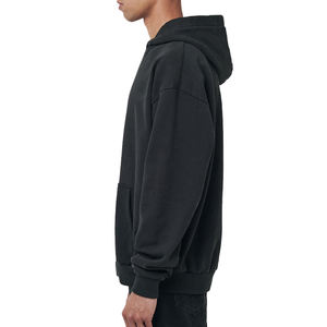 Sudadera con Capucha para Hombre, Estilo Casual Urbano, Vintage, con Parches de Dos Colores, Talla Grande, Logotipo Personalizado, Hombros Caídos, Holgada, Gruesa - Product Image 2