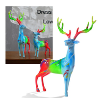 Sculpture de couple de cerfs de luxe en résine, ornement de bureau, artisanat personnalisé par transfert thermique, décoration intérieure, vente en gros