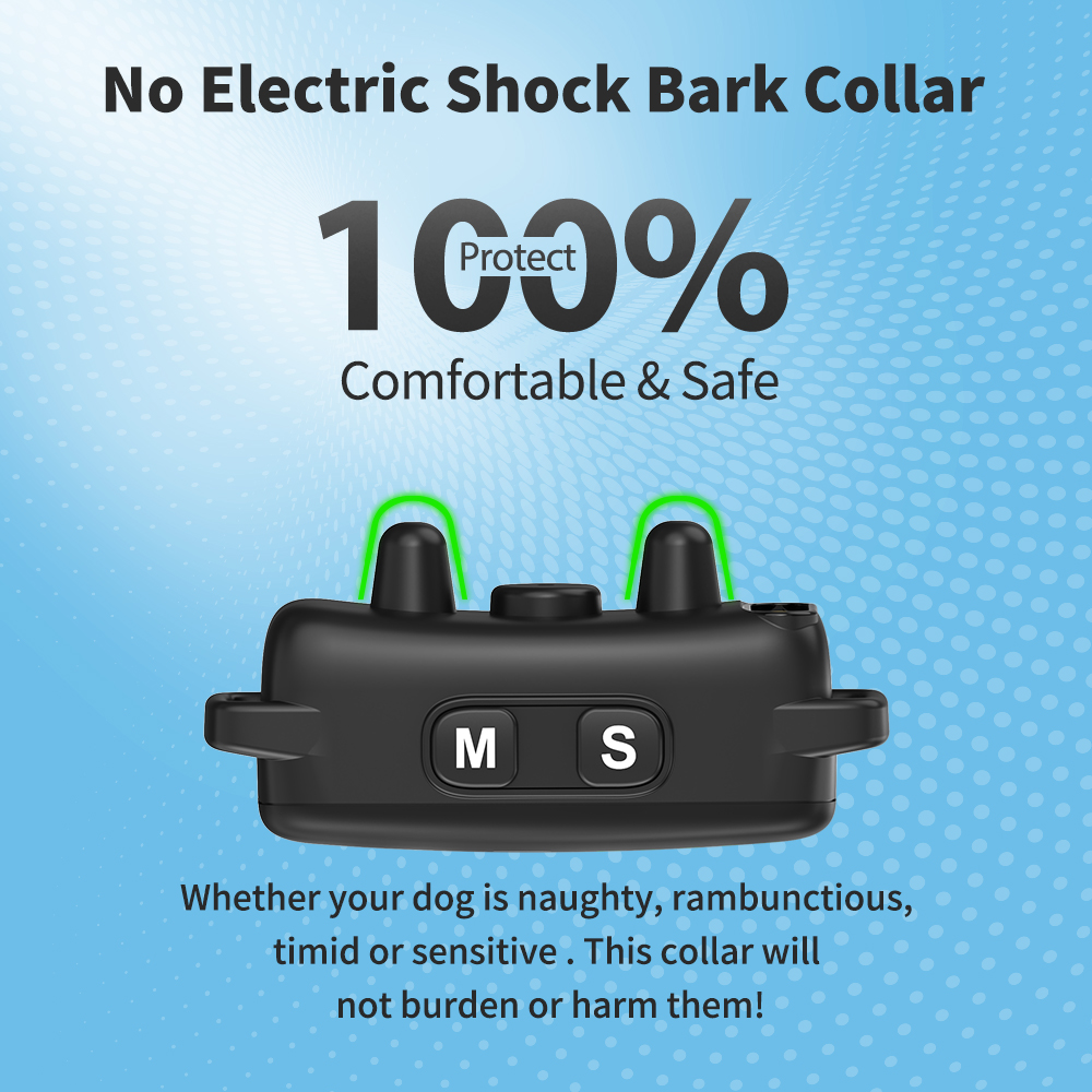 Tize TZ-MC465G Mini LED Screen Anti-Barking Training Collar - IPX6 Waterproof Safe Bark Control for