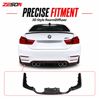 Extension de diffuseur arrière en fibre de carbone véritable ZESON style 3D pour BMW M3 F80 M4 F82 F83 2014-2018