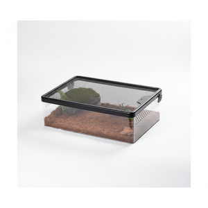 Boîte d'élevage de reptiles professionnelle empilable avec couvercle en maille respirante |   Terrarium en plastique transparent de haute qualité pour araignées, geckos, grillons - Product Image 5